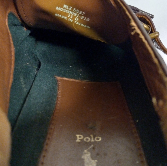 Vintage Polo Ralph Lauren Leather Oxfords Dress Shoes Brown Lace Buckle Size 11D main image 7